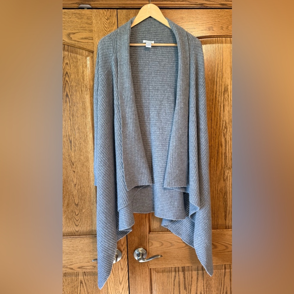Garnet Hill Gray Open Front Cardigan
